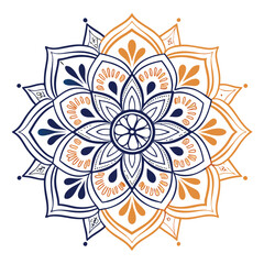 Pattern in the form of a mandala. Henna tattoo mandala. Mehndi style. Decorative pattern in oriental style. Coloring book page.