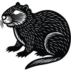 Adobe Illustrator ArtworBeaver silhouettes and icons. black flat color simple elegant white background Beaver animal vector and illustrationk
