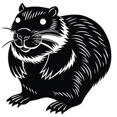 Adobe Illustrator ArtworBeaver silhouettes and icons. black flat color simple elegant white background Beaver animal vector and illustrationk