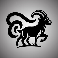 vector illustration of a black goat