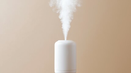 A ceramic diffuser releasing mist into the air, spa-like tranquility 