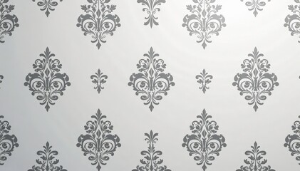 Subtle grey damask pattern with a repeating arabesque motif , ornate, subtle