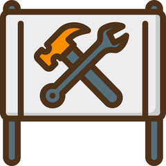 Labor Banner Filled Line Icon