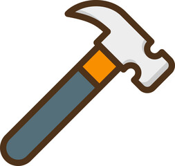 Hammer Filled Line Icon
