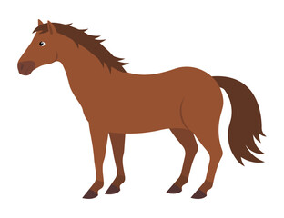 Pixel art of a brown horse on a white background for contrast