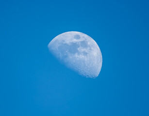 Zunehmender Halbmond, am Tag zu sehen