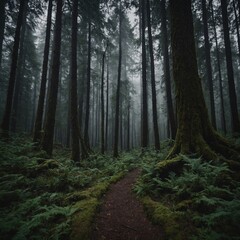 Obraz premium The Forest That Doesn't End – Walk long enough, and you'll find yourself back where you began—but the trees are never the same twice.