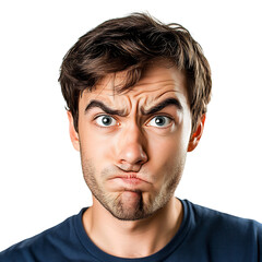 A Man with a Surprised Expression Isolated on Transparent Background
