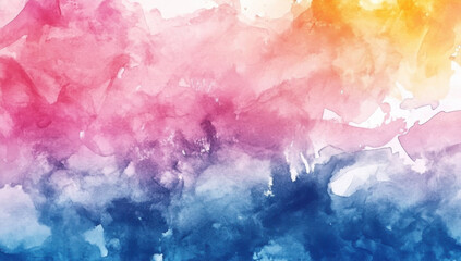 Fototapeta premium Vibrant watercolor abstract painting featuring blend of pink, purple, orange, and blue hues, creating soothing and artistic atmosphere. This artwork evokes feelings of creativity and inspiration