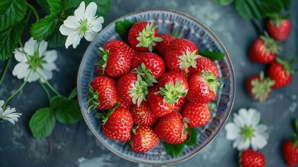 Single Fresh Strawberry Isolated on a White Background, Showcasing Its Vibrant Red Color, Juicy Texture