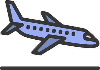 Flight Landing Filled Line Icon