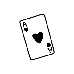 ace of hearts playing card vector icon