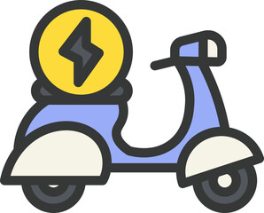 Electric Scooter Filled Line Icon
