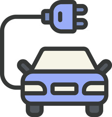 Car Power Plug Filled Line Icon