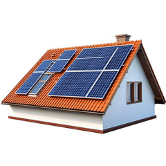Roof Solar Panels on transparent background