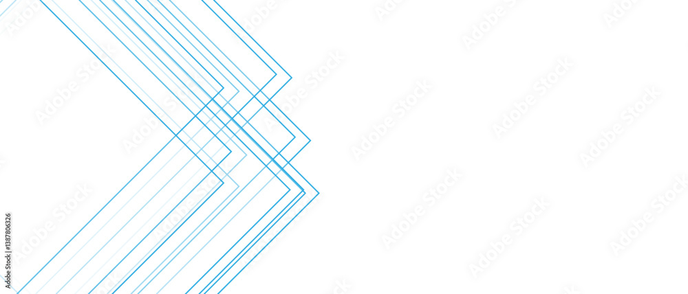 Poster Abstract white background with blue lines. Modern and dynamic seamless retro pattern business concept. Creative geometric triangle shape. Design Space design concept Suit for business, corporate