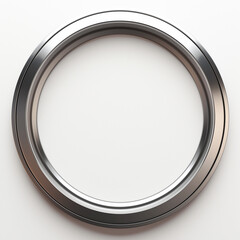 simple silver ring on a neutral gray background, minimalist jewelry