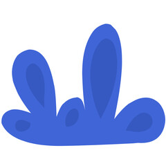 Abstract Blue Plant Shape with Modern Flat Style Design