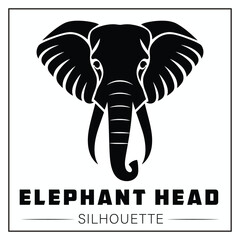 Elephant Head Silhouette Vector