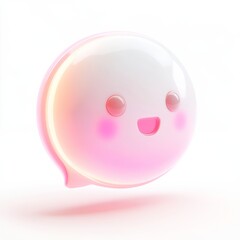 Obraz premium Cute 3D Dreamy Floating Speech Icon with Rounded Features