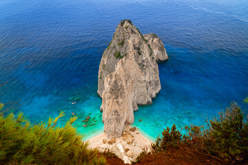 Widok na skały , wyspa Zakynthos, Grecja. © Piotr