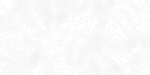 Topography wave line grid map. white wave line geography landscape Topo contour map on white background. Geographic mountain relief diagram line wave carve pattern.