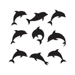 Fototapeta premium set of dolphins