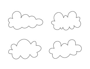 Stylized Cloud Outline Illustration in Line Art Style. Clean and Simple Vector for Creative Use