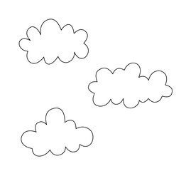 Stylized Cloud Outline Illustration in Line Art Style. Clean and Simple Vector for Creative Use