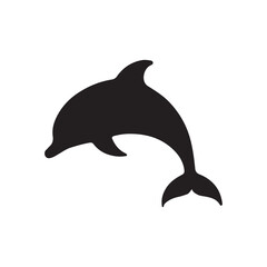 Fototapeta premium dolphin silhouette isolated on white