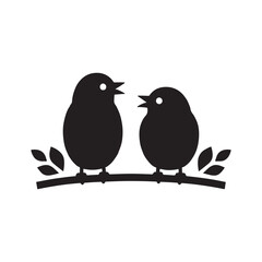 two birds on a branch