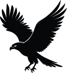 Flying Hawk Silhouette Vector & Majestic Bird Icon
