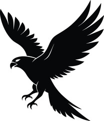 Flying Hawk Silhouette Vector & Majestic Bird Icon