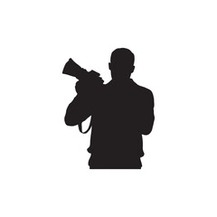 silhouette of photographer with camera