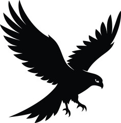 Flying Hawk Silhouette Vector & Majestic Bird Icon