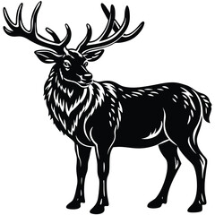 Adobe Illustrator Arelk head silhouette collection set. deer, moose. animal, horn, jungle, hunting concept. for print, poster, sticker, and other designs. monochrome vector illustration.twork