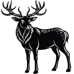 Adobe Illustrator Arelk head silhouette collection set. deer, moose. animal, horn, jungle, hunting concept. for print, poster, sticker, and other designs. monochrome vector illustration.twork