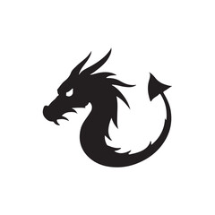 Dragon Black White Silhouette