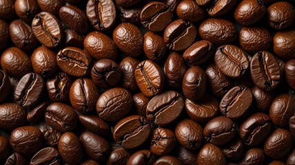 illustration of Close-up of roasted coffee beans.