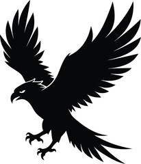 Flying Hawk Silhouette Vector & Majestic Bird Icon
