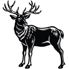 Adobe Illustrator Arelk head silhouette collection set. deer, moose. animal, horn, jungle, hunting concept. for print, poster, sticker, and other designs. monochrome vector illustration.twork