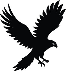 Flying Hawk Silhouette Vector & Majestic Bird Icon