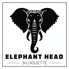 Elephant Head SIlhouette Vector