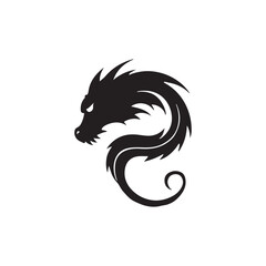 Dragon Black White Silhouette