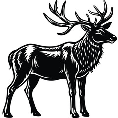 Adobe Illustrator Arelk head silhouette collection set. deer, moose. animal, horn, jungle, hunting concept. for print, poster, sticker, and other designs. monochrome vector illustration.twork