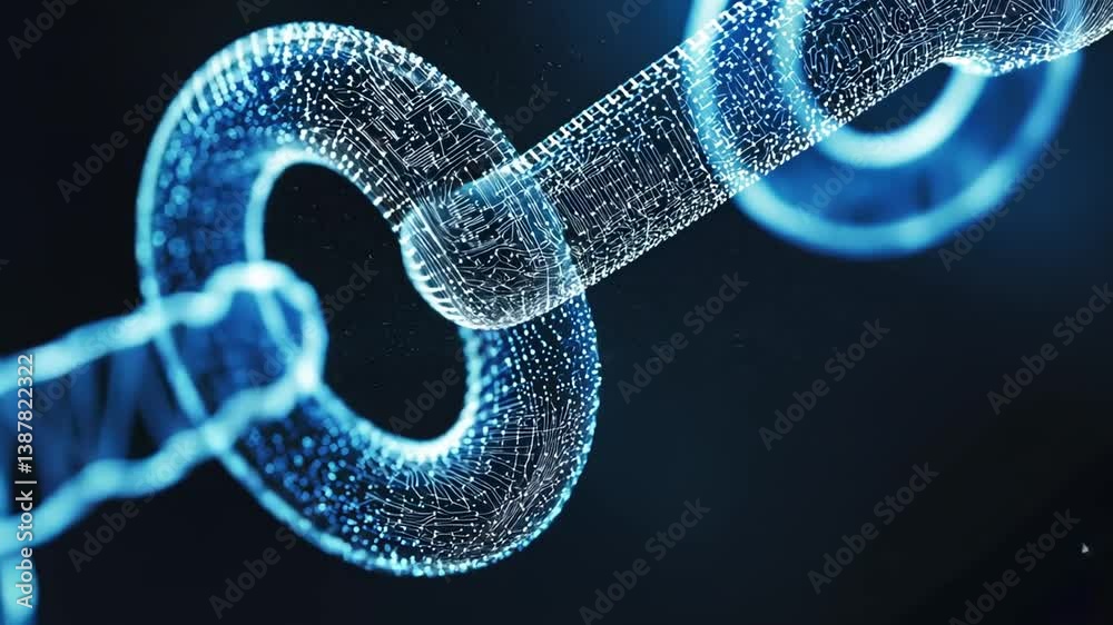 Poster blockchain technology representation in a peer to peer network generative ai