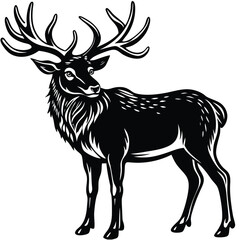 Adobe Illustrator Arelk head silhouette collection set. deer, moose. animal, horn, jungle, hunting concept. for print, poster, sticker, and other designs. monochrome vector illustration.twork