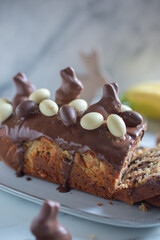 sweet home made easter chocolate cake