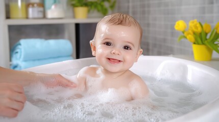 Happy Baby Bath Time