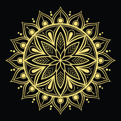  Pattern in the form of a mandala. Henna tattoo mandala. Mehndi style. Decorative pattern in oriental style. Coloring book page.